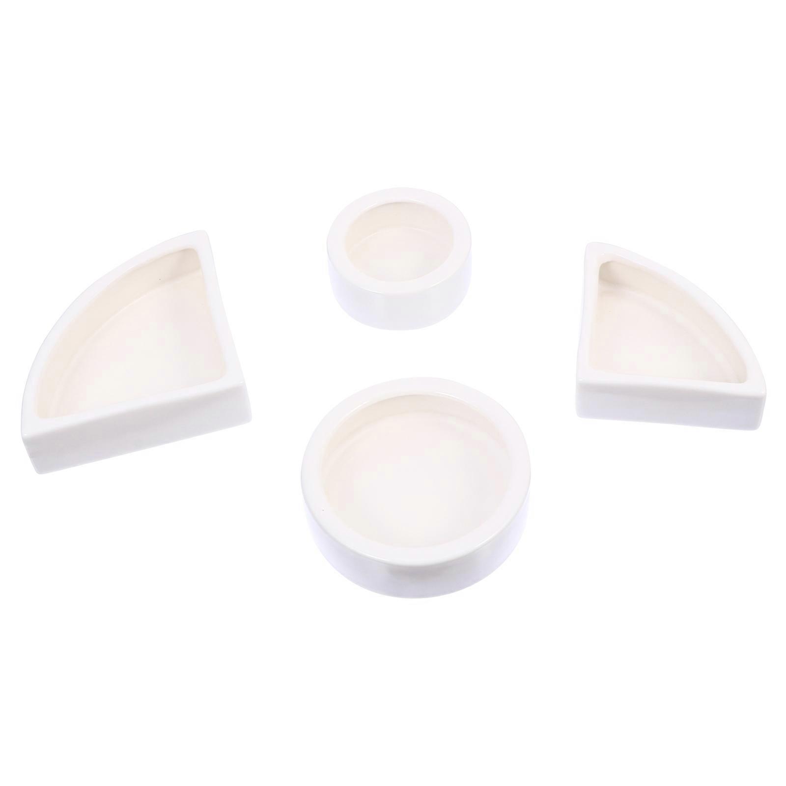 Reptile Dish Ceramic 4Pcs For Feeding Geckos And Spiders 7X7X2.1CM Nonporous Surface
