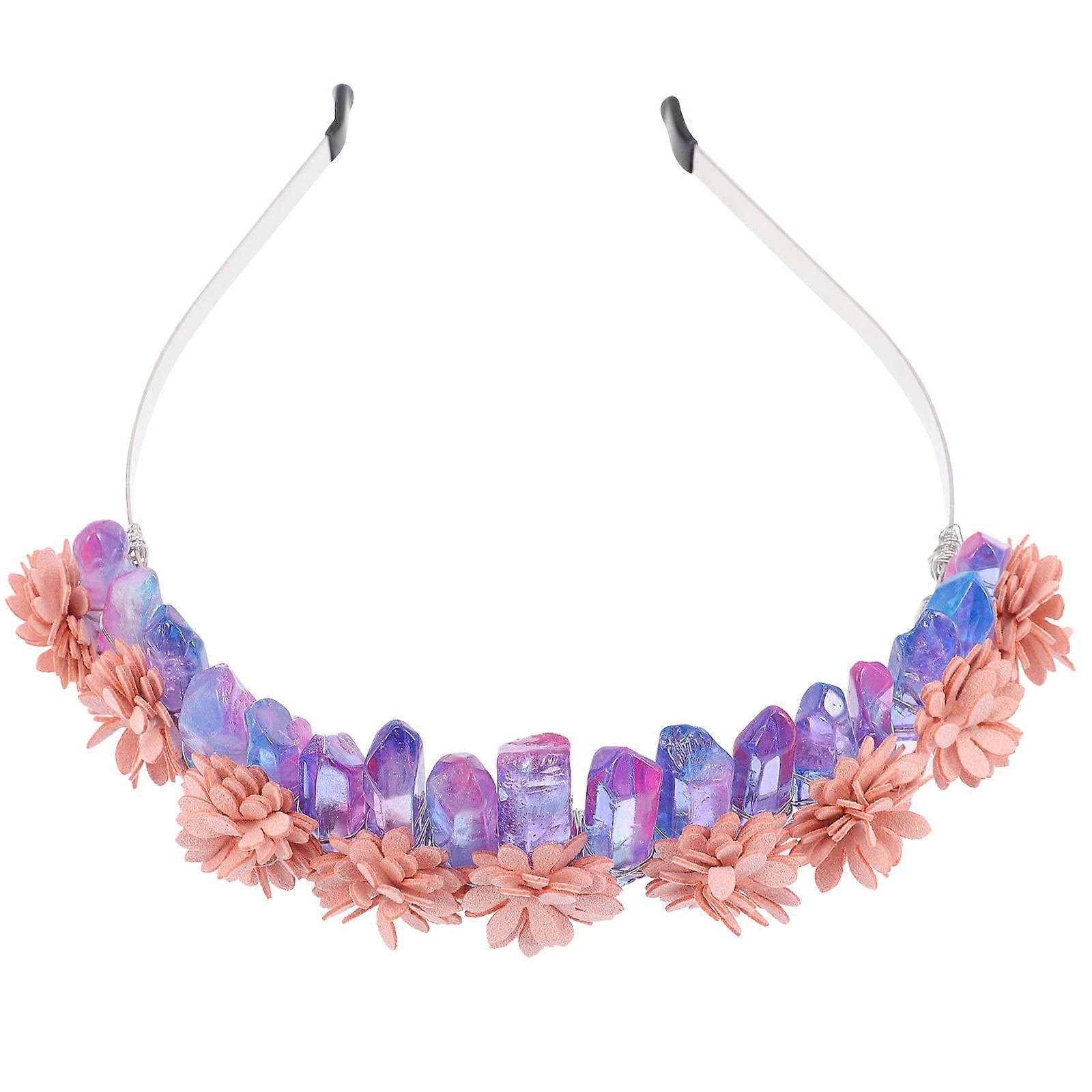Here's a polished and professional product description for your **Natural Crystal Crown Headband**:
### π **Elegant Natural Crystal Crown