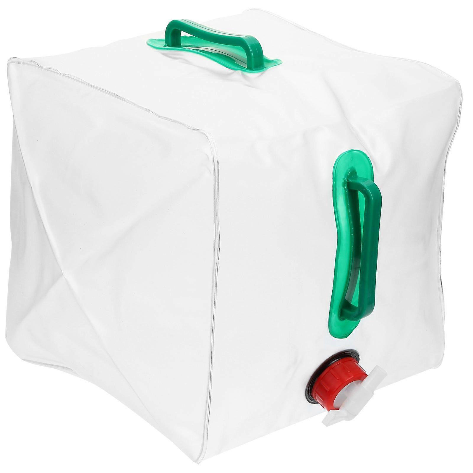 حامل المياه للمشي حقيبة تخزين المياه حاوية مياه التخييم مصنوعة من بولي كلوريد الفينيل الأبيض المتين للأنشطة الخارجية 1 قطعة