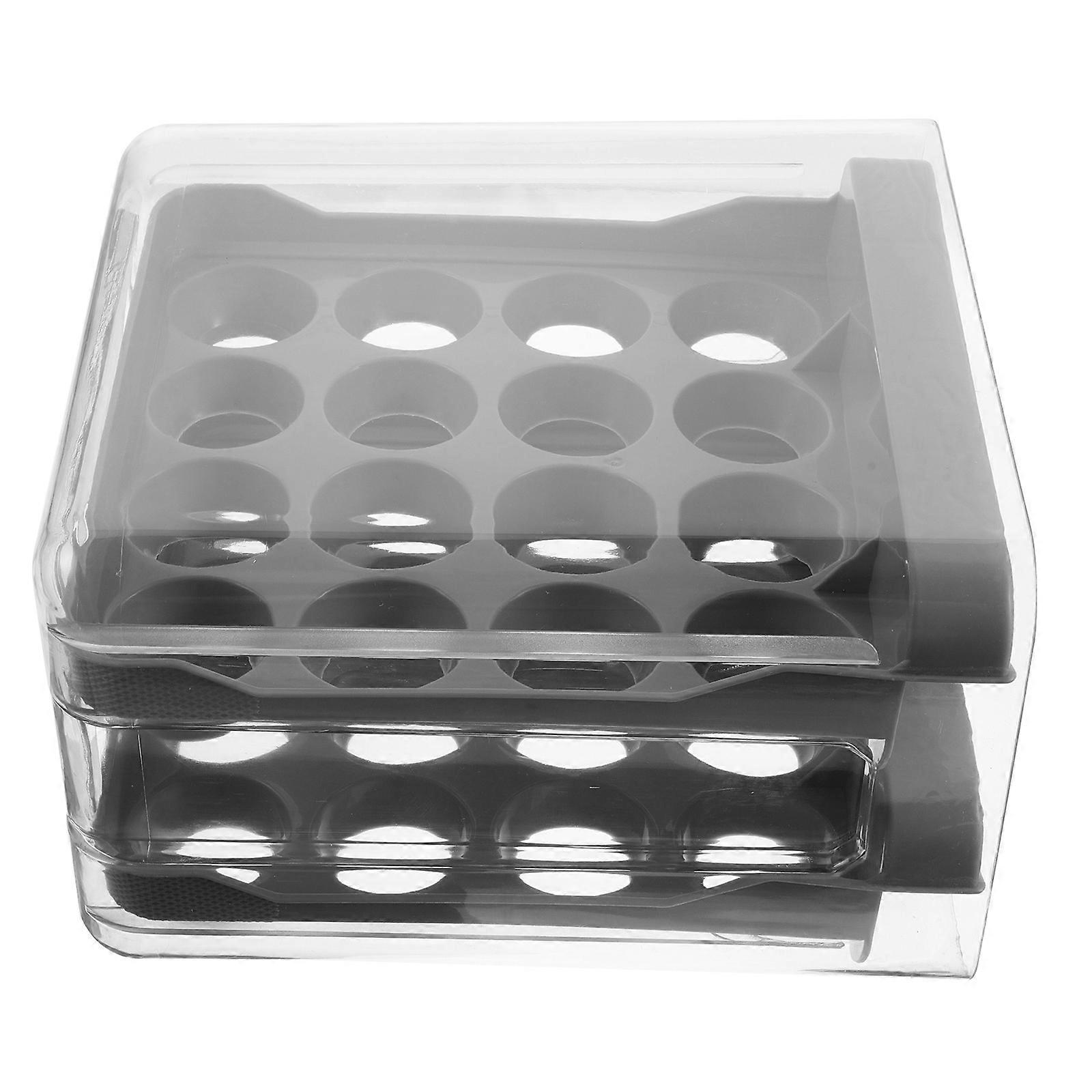 Double Layer Transparent Egg Storage Box with Lid – Fridge Organizer, Odor Prevention, Kitchen Storage Holder