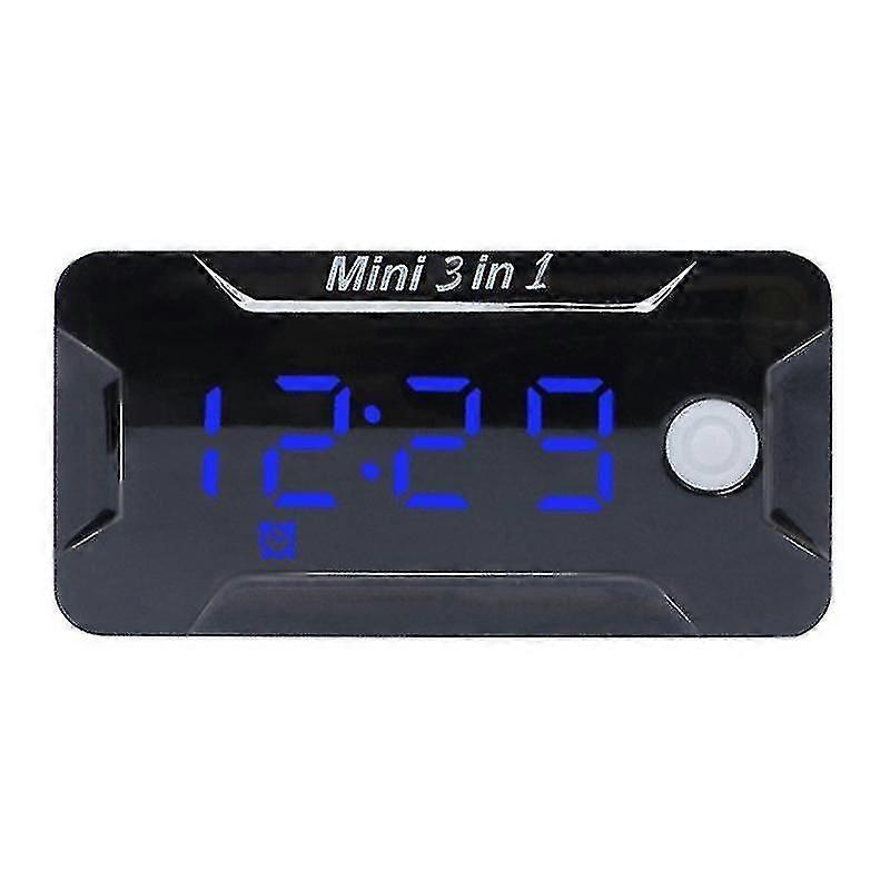 Waterproof Digital Time Clock & Thermometer & Voltage Voltmeter Motorcycle