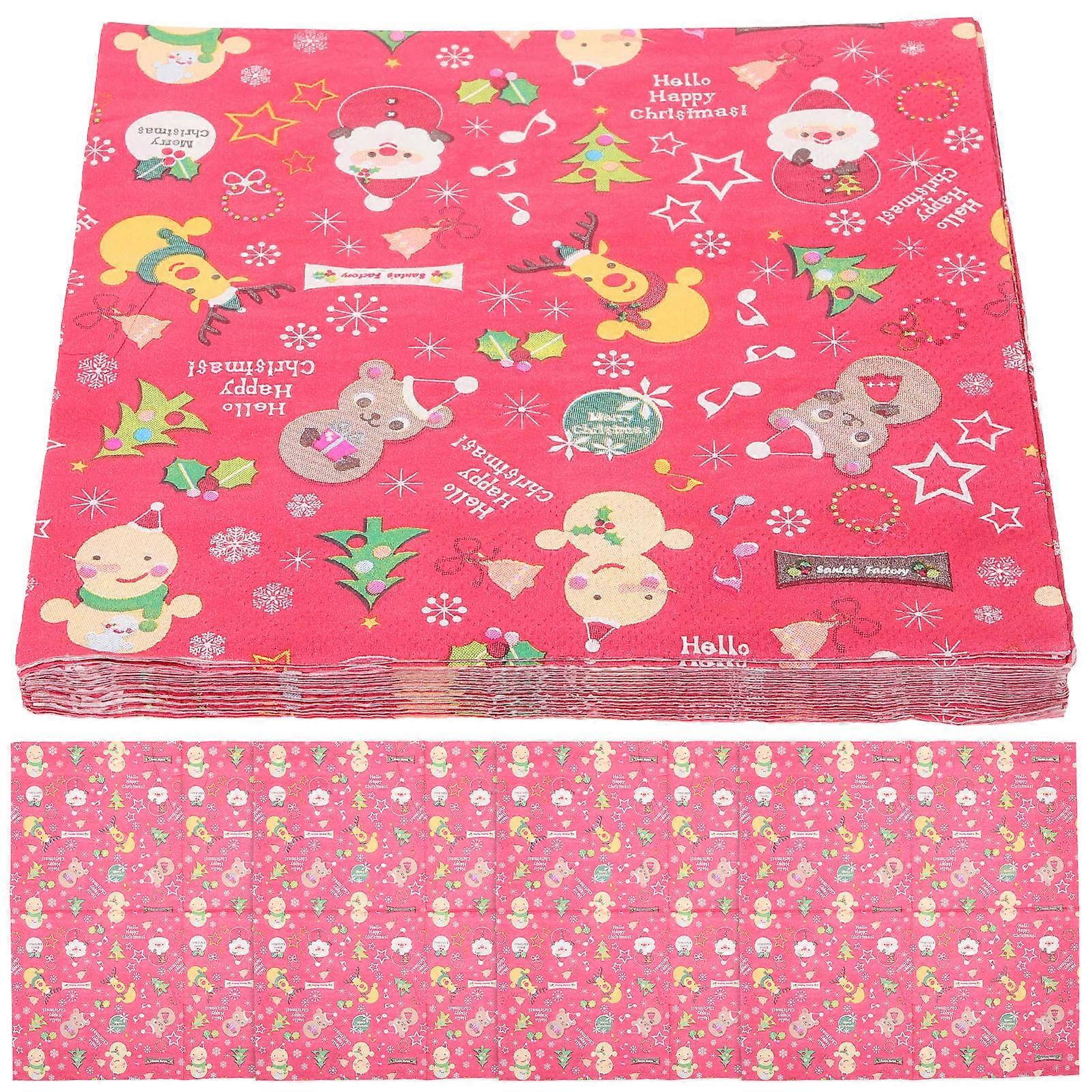 Holiday Beverage Napkins 80Pcs Ideal for Table Decoration At Events Banquets and Gatherings Made of Non Woven Fabric