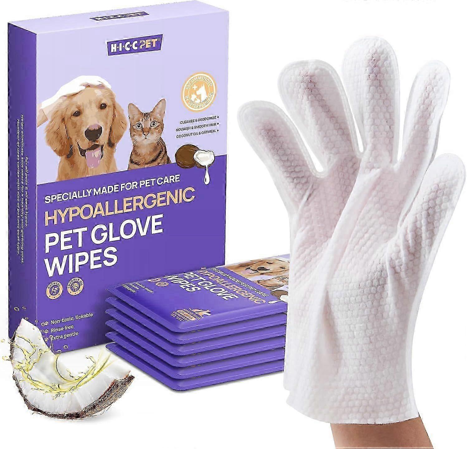 犬や猫のためのクリーニング&デオドリジングバスワイプ、低刺激性栄養ファー10PCS