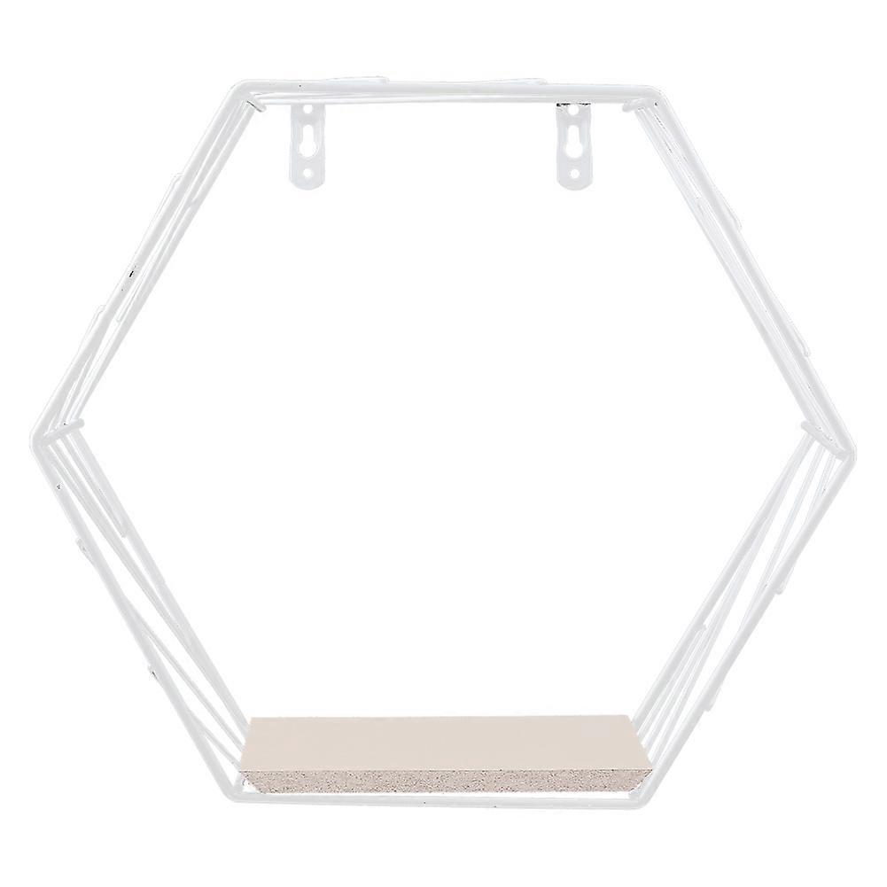 Retro Hexagonal Grid Floating Wall Shelf, Hanging Display Storage Rack, Home Decor
