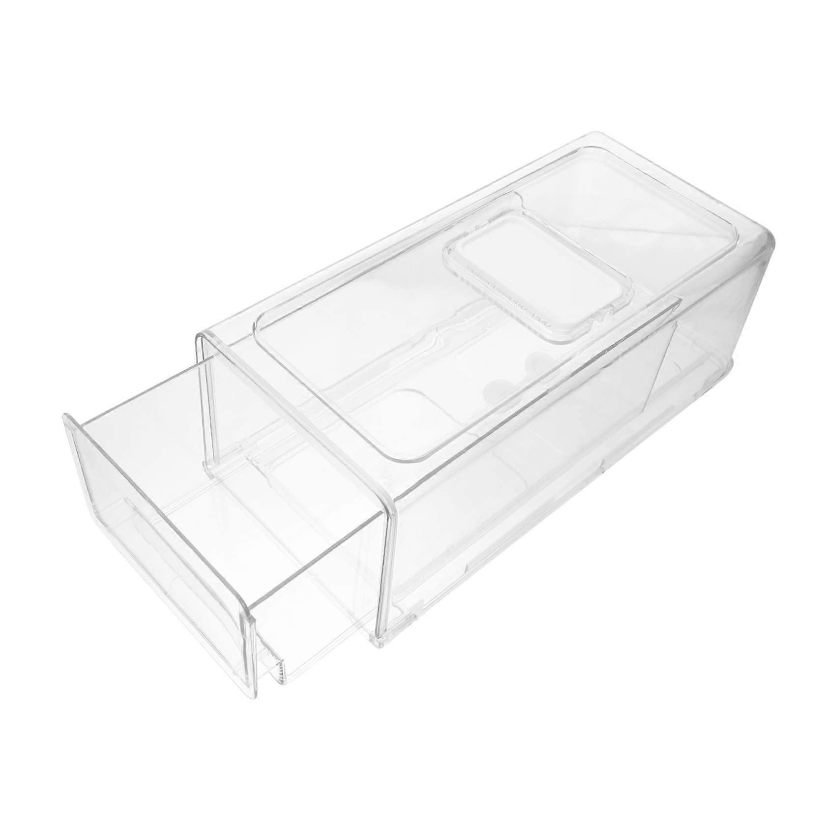 Refrigerator Storage Box with Drawer Design, Stackable Plastic Containers for Vegetables, High Quality Fridge Organizer