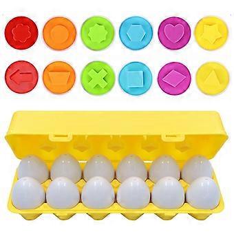 6-12 Pcs Educational Color Shape Matching Egg Set Early Learning Puzzle Skills Montessori for Toddler Bar