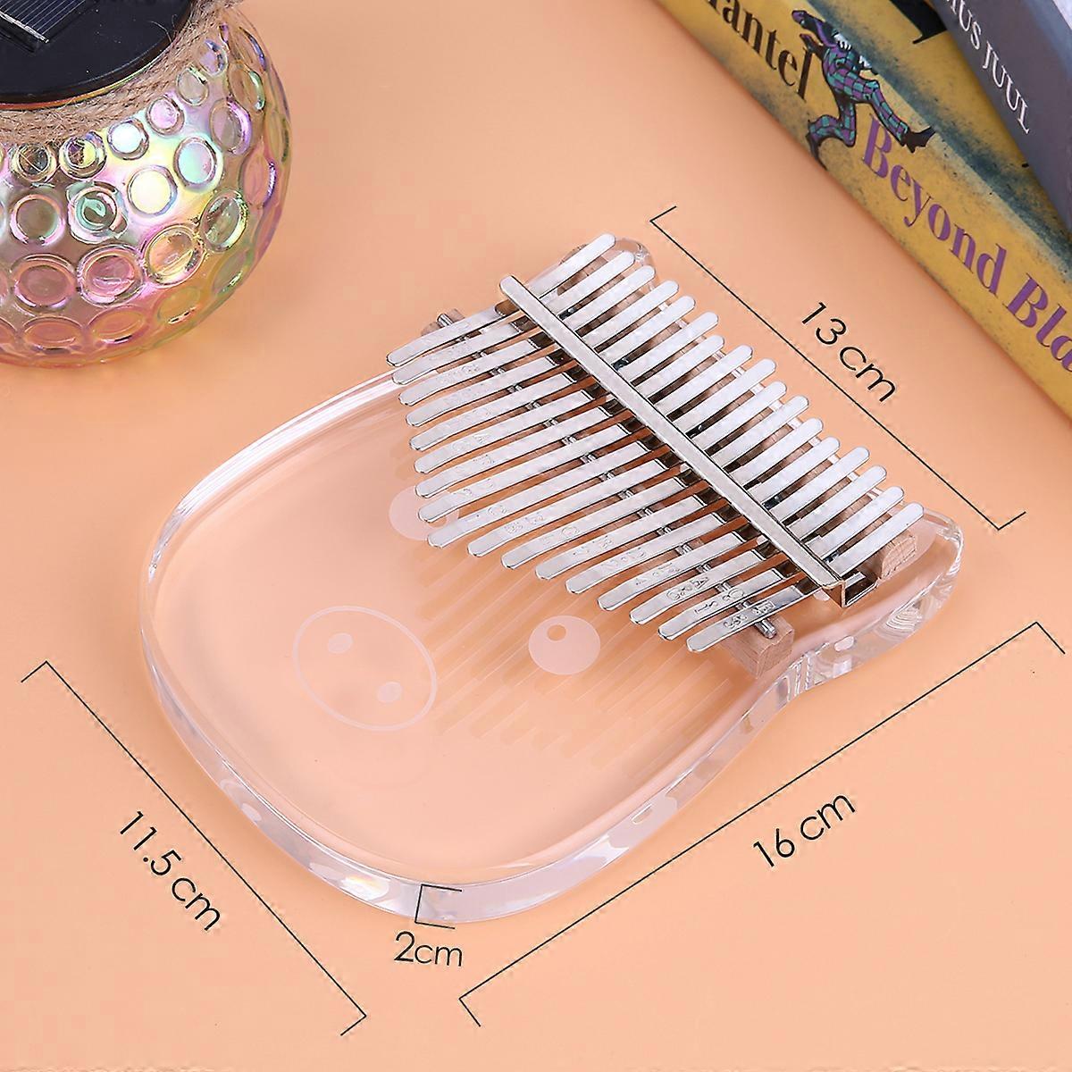 17-Key Cute Thumb Piano Transparent Acrylic C Tone with Carry Bag Stickers Tuning Hammer Finger Protector Cleaning Cloth Musical Gift
