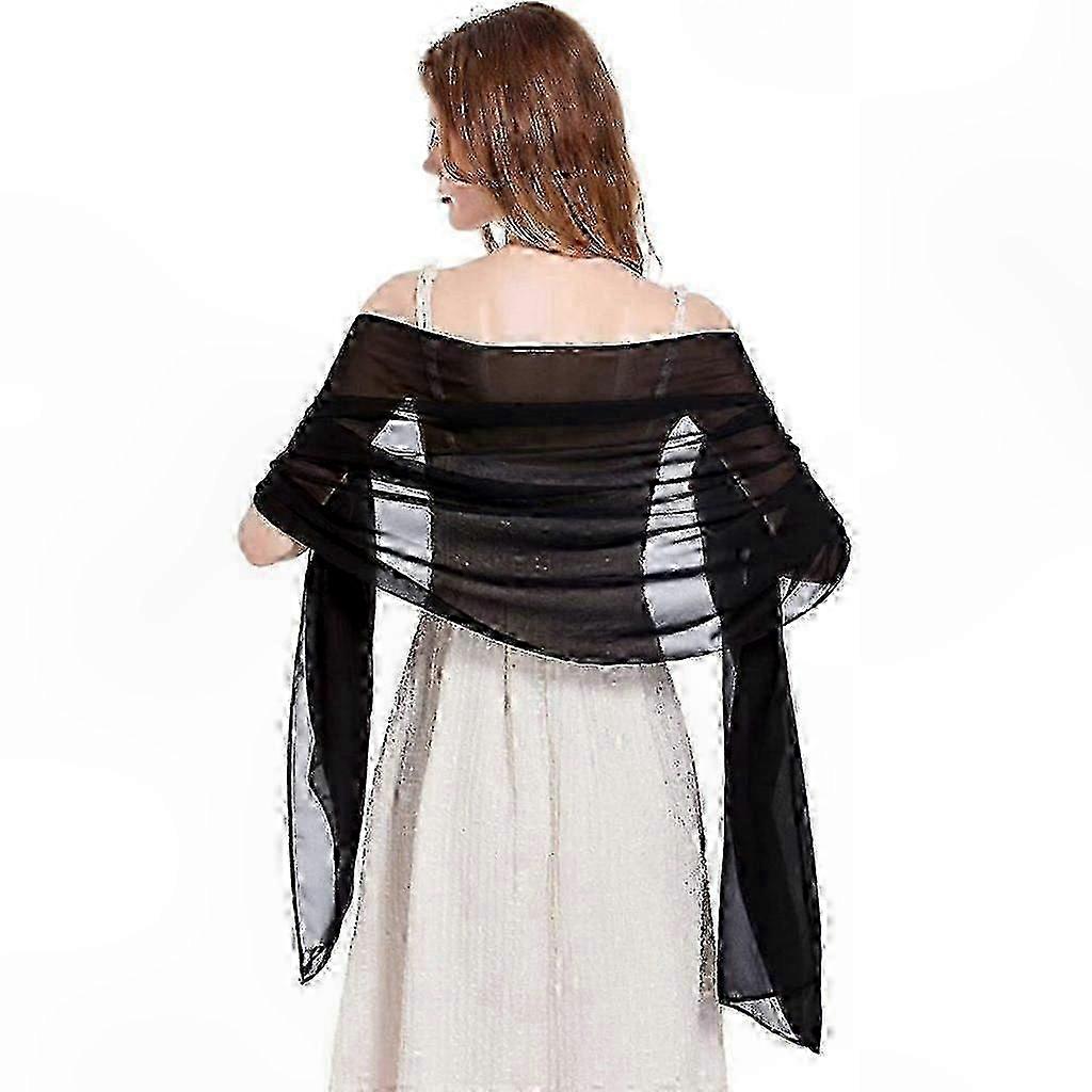Elegant Chiffon Shawl for Women - Versatile Wrap Scarf for Bridal and Evening Events