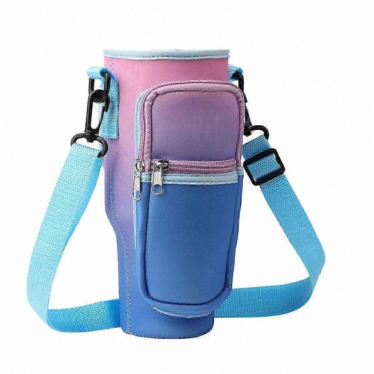 Adjustable Shoulder Strap Water Bottle Carrier for 40oz Tumbler with Handle, Durable and Portable Bag for Hydration on the Go