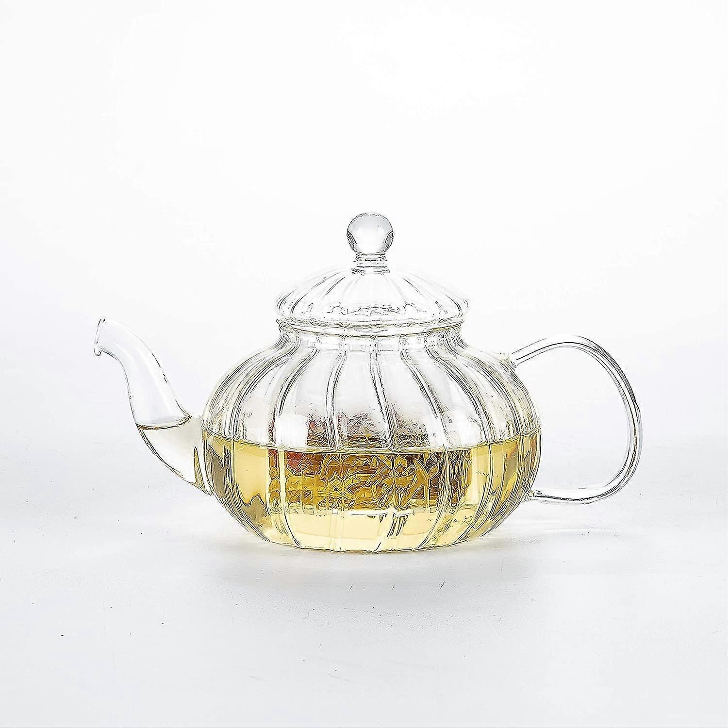 Glass Teapot With Infuser Pumpkin Design(600ml Pumpkin Teapot)