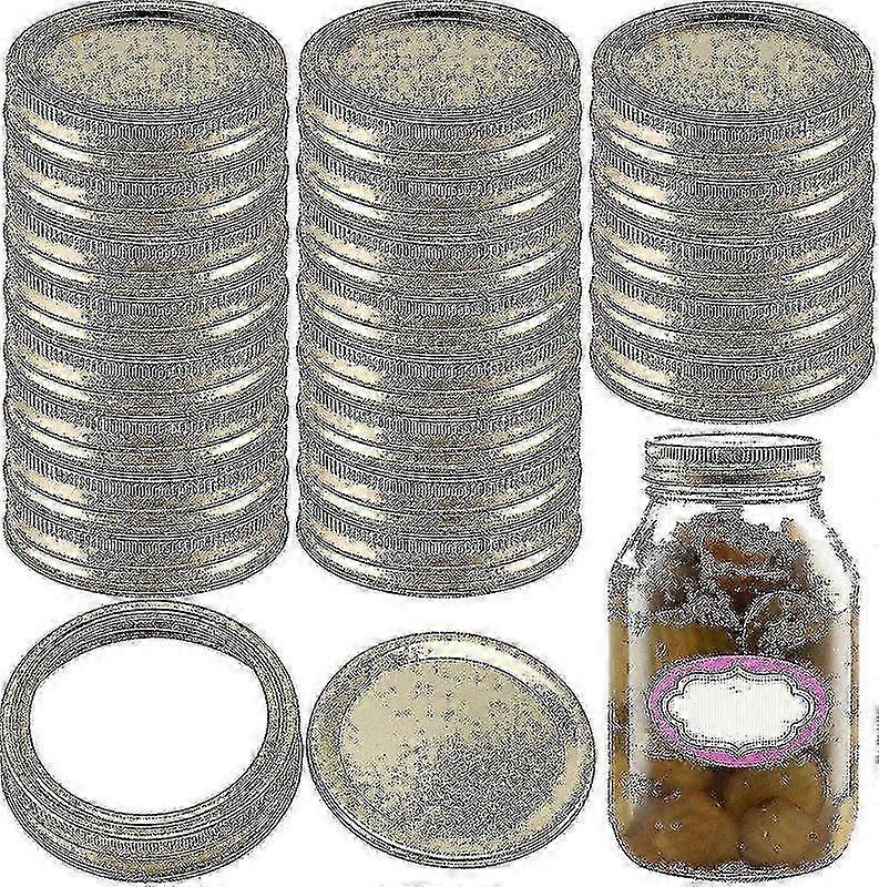 96er-Pack wiederverwendbare Weithals-Einmachdosendeckel mit Ringen für 70-mm-Gläser