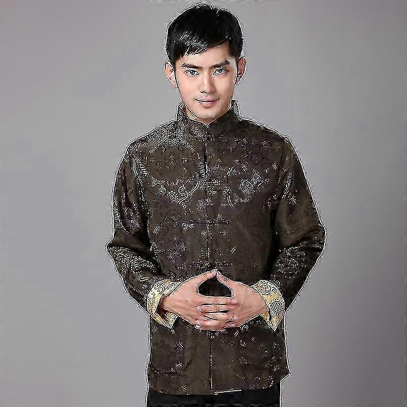 Tang oblek Tradiční čínské pánské oblečení: Dvojitý límec Cheongsam Top pro kung fu nadšence Retro novoroční oblečení