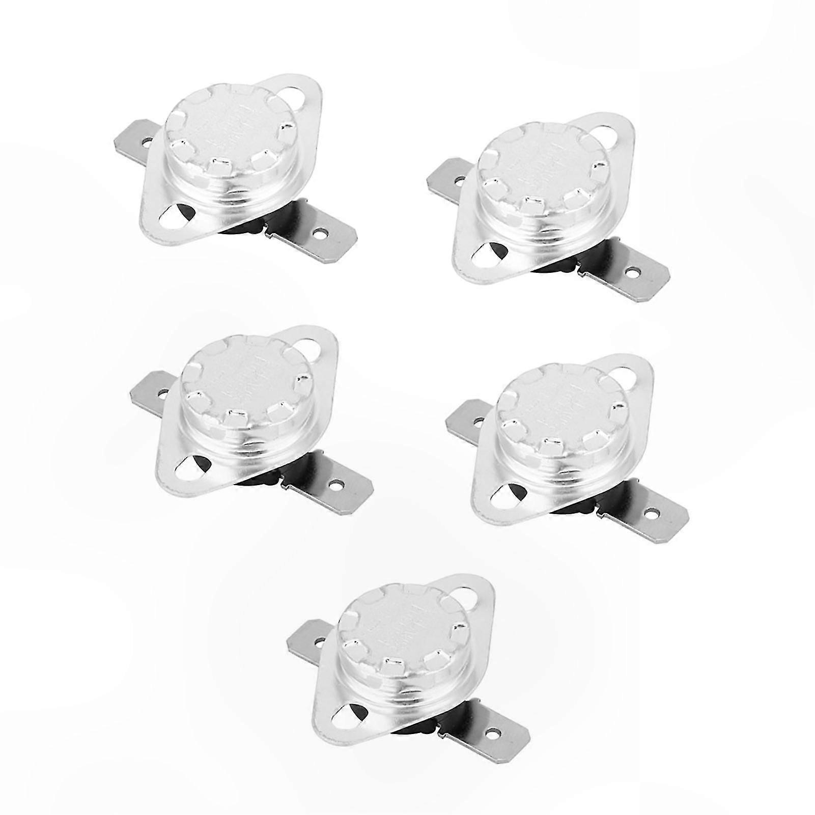 Temperature Control Thermostat Switch, 5-Pack, 250V 15A NC, 130 Cut-Out Temp for Appliances