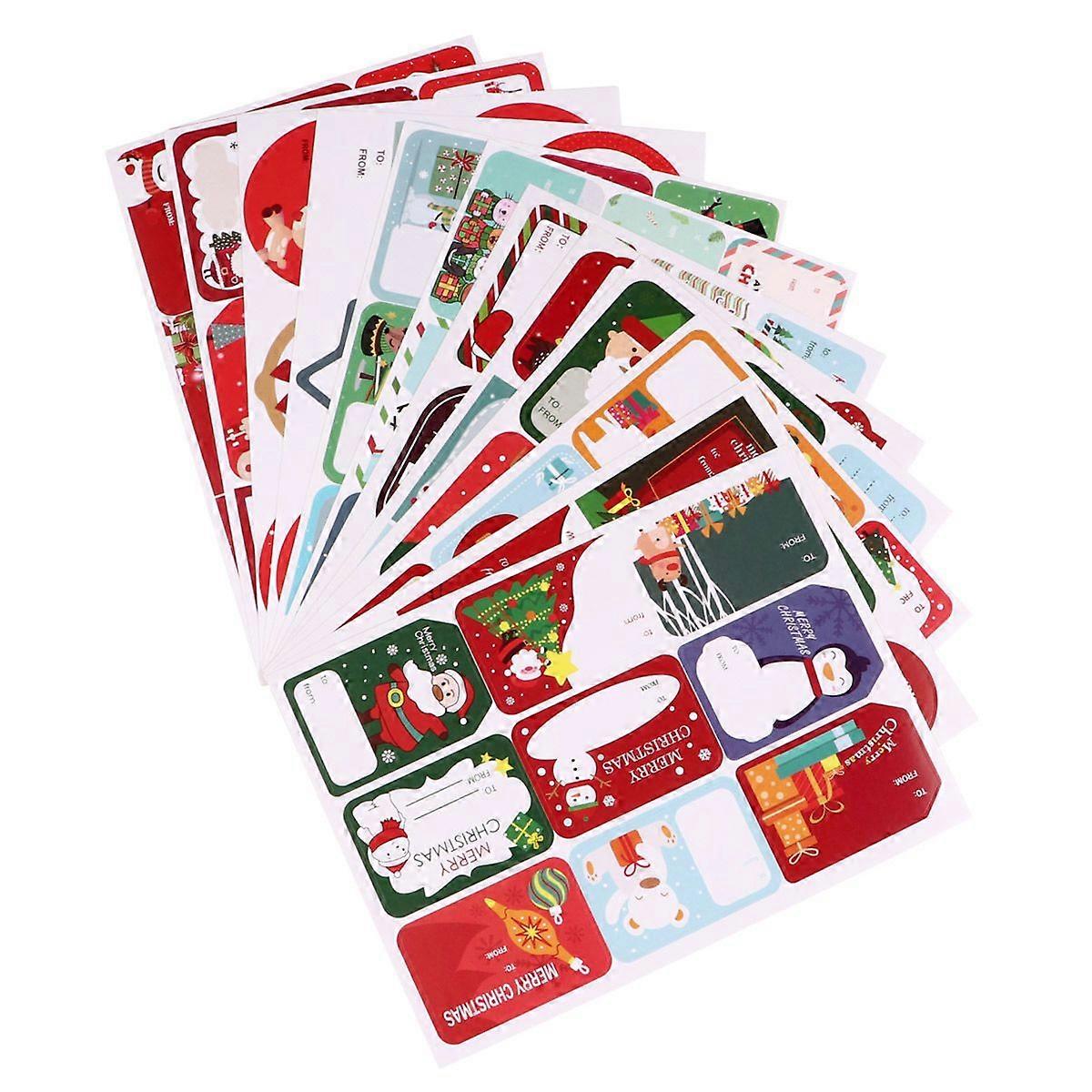 24 Sheets Xmas Sealing Stickers Adhesive Stickers Writable Labels for Packaging