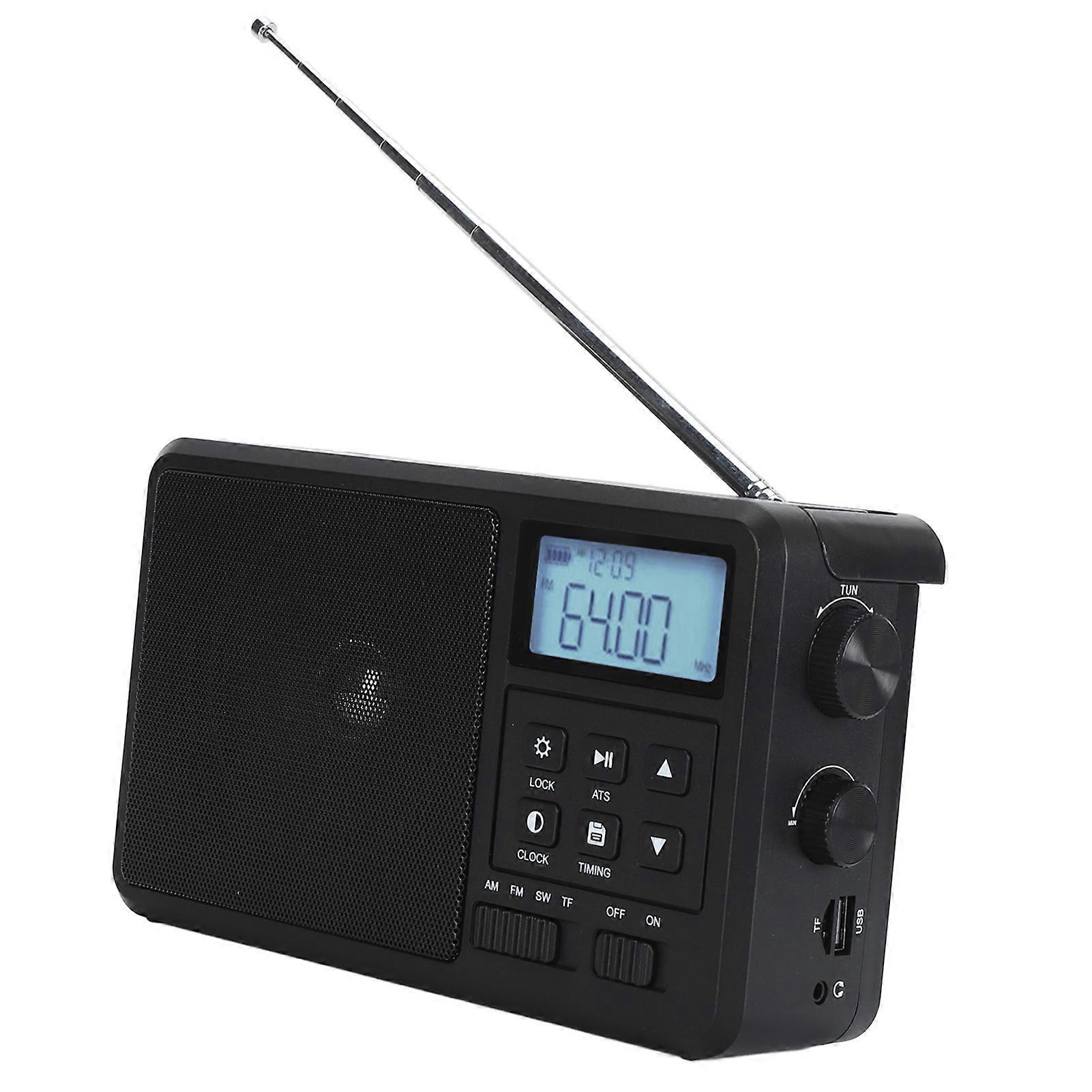 Full Band Portable Radio Bluetooth 5.0 Large LCD Screen AM FM SW