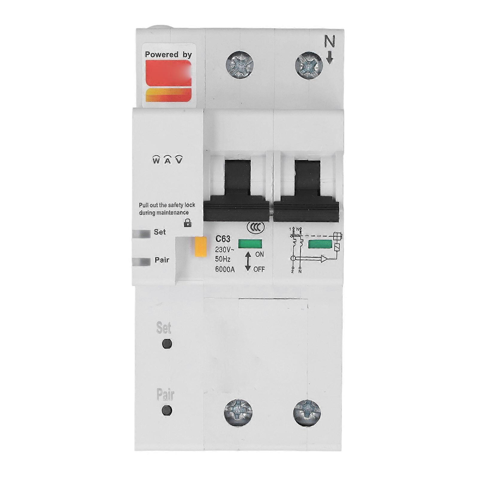 WiFi Smart Circuit Breaker 2P 32A AC230V with Power Monitoring