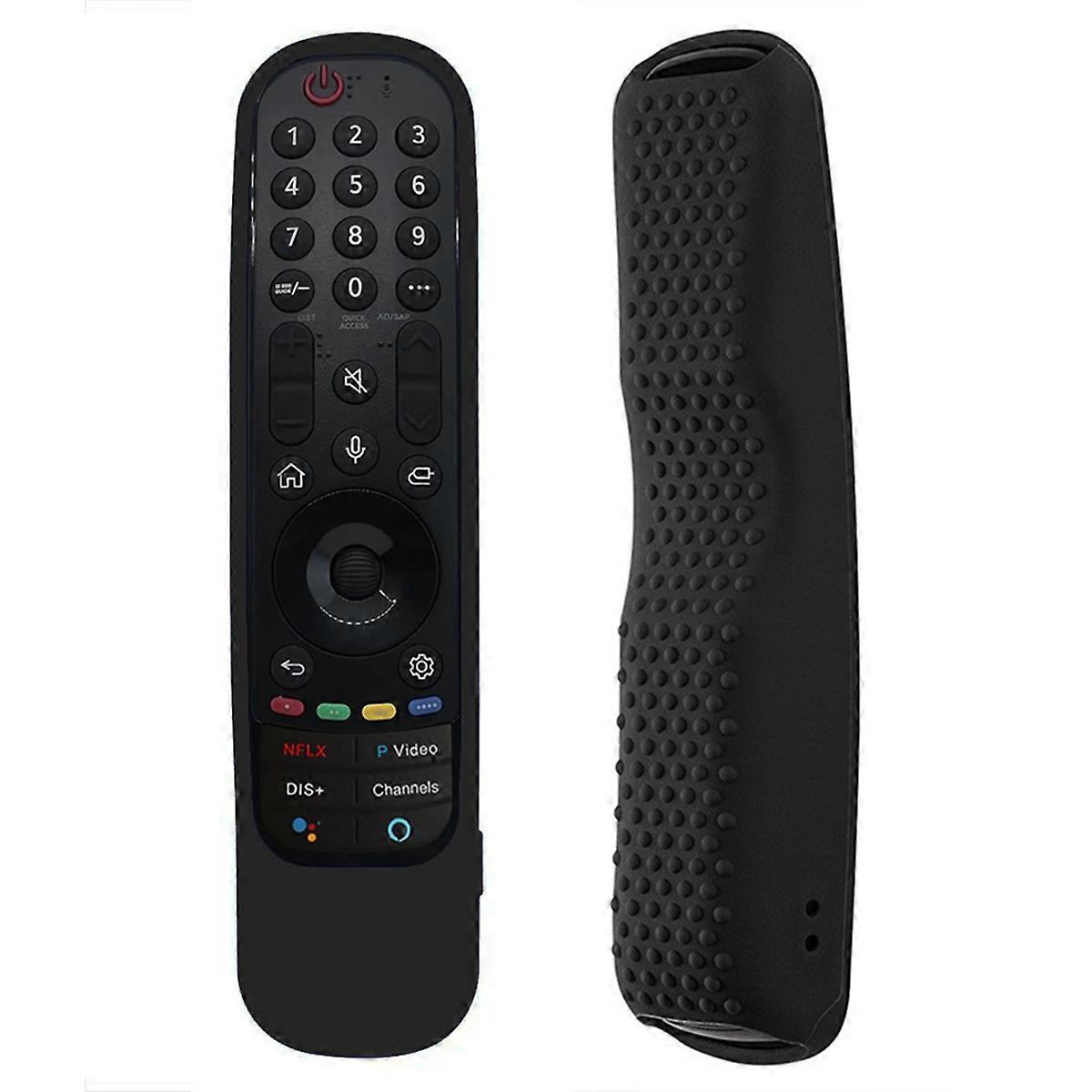 Silicone Remote Cover for Smart TV an-MR21 MR22 Anti-Shock Illuminated Case,Black