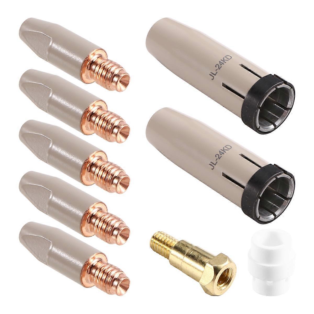 9Pcs 24KD Coating Protection Nozzle 1.0mm MIG Torch Gas Nozzle Tip Holder of 24KD MIGMAG Welding Torch