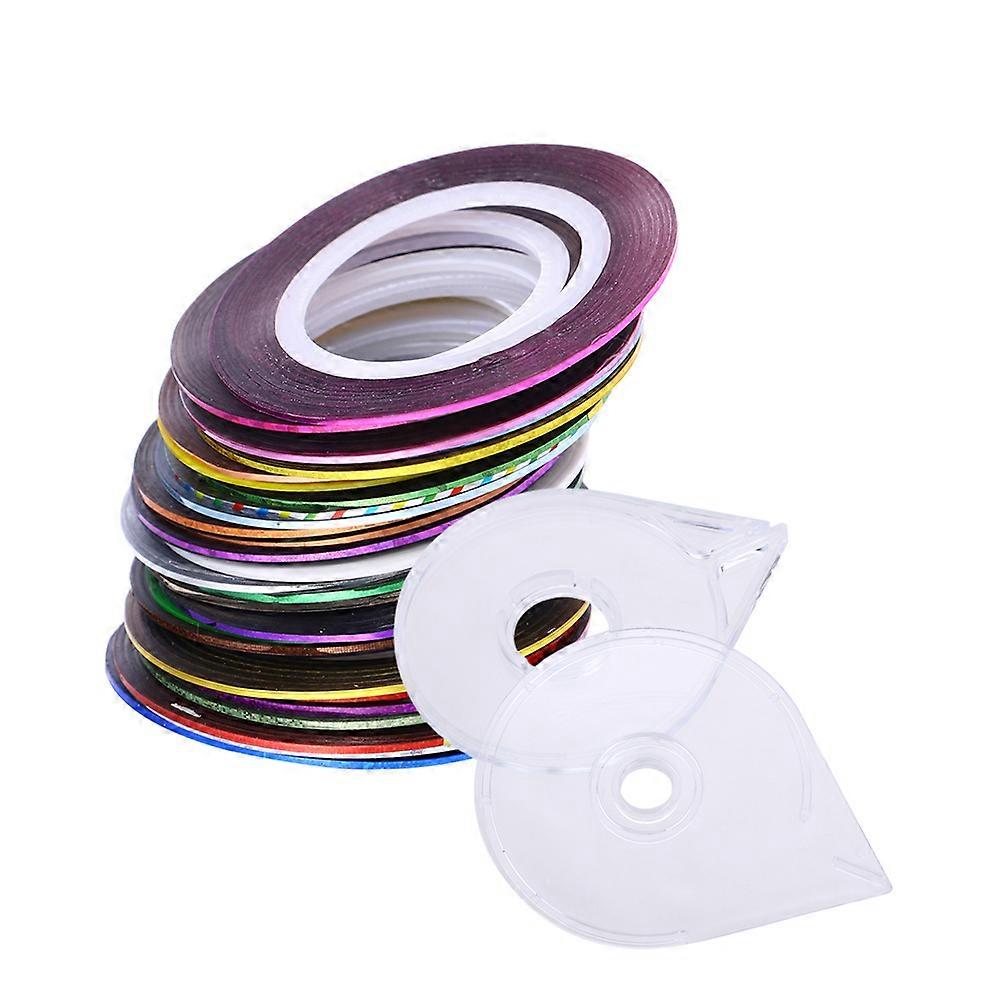 90 Rolls Nail Art String Sticker Manicure Art Line Decals Multicolor Manicure String Sticker Special Nail Art Supplies for Girls Women with 2PCS Box
