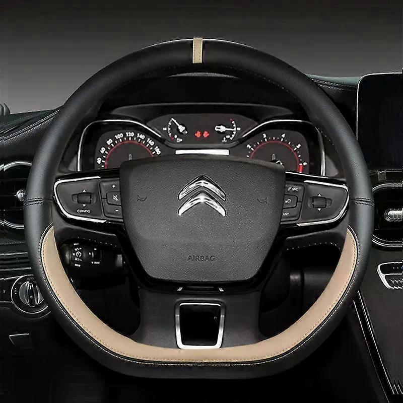 D Type Steering Wheel Cover Suitable for  Citroen C3 II III 2009 - 2019 2020 C3 AIRCROSS 2017 2018 2019 2020 2021 Berlingo 3 C4 Picasso 2