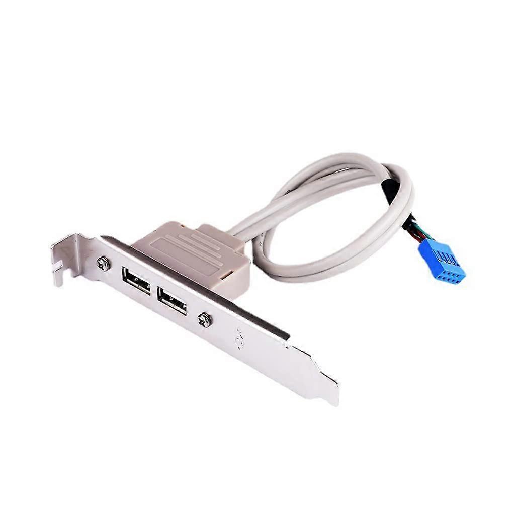 Back Panel PCI Baffle For Computer Case USB 2.0 9Pin Cable 2Port Motherboard Extension Double Copper Wire Panel Mount
