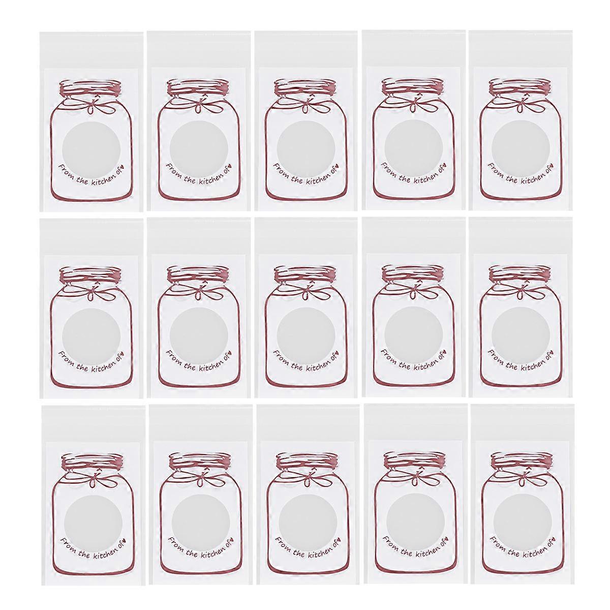 Baking Self-Sealing Bags for Food Packaging 300Pcs White Bottle Pattern