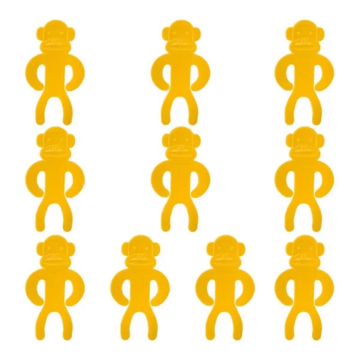 10pcs Set Reusable Multifunctional Sock Cleaning Tools Monkey Clips Colorful Sock Organizers Sorters Holders Yellow