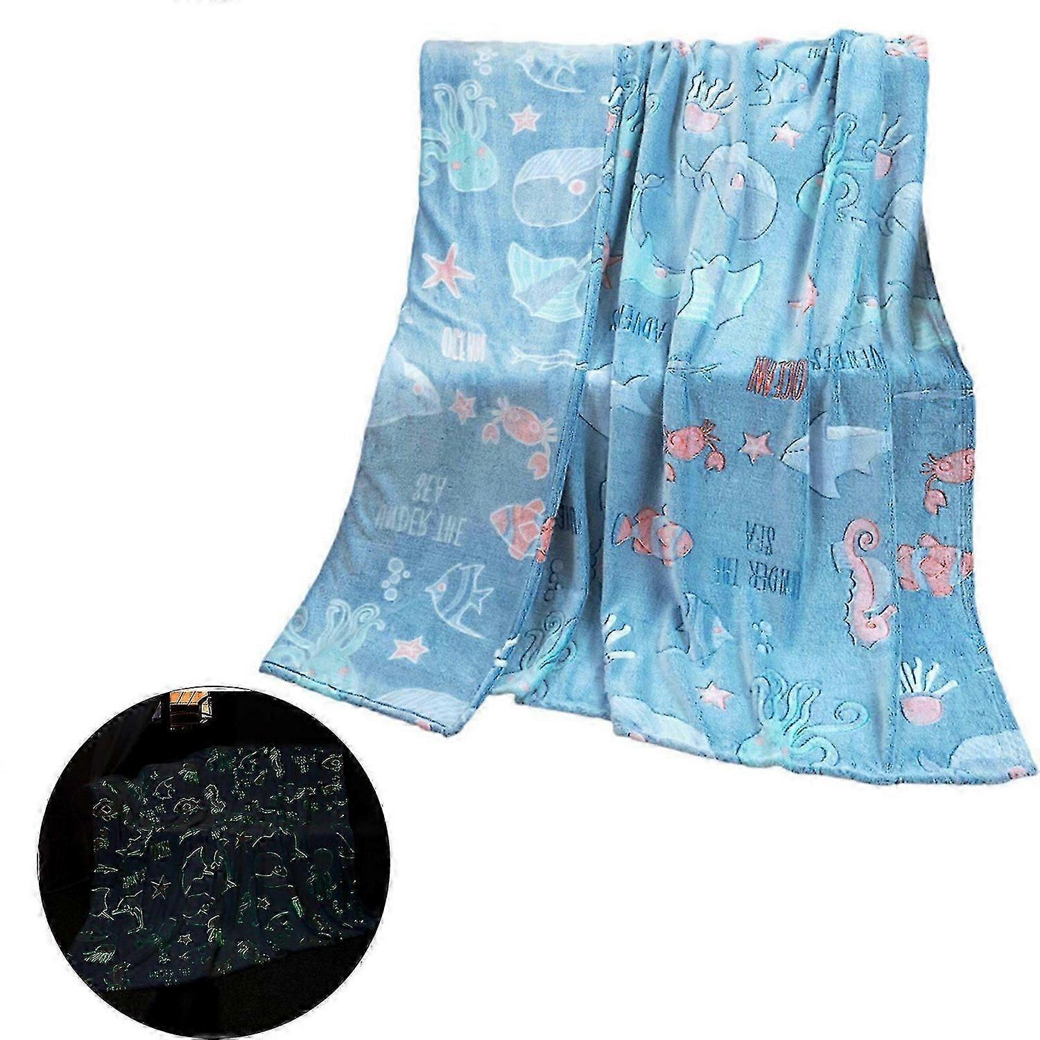 Luminous Warm Flannel Blanket Night Fluorescent Cartoon Sheet Sofa Throw