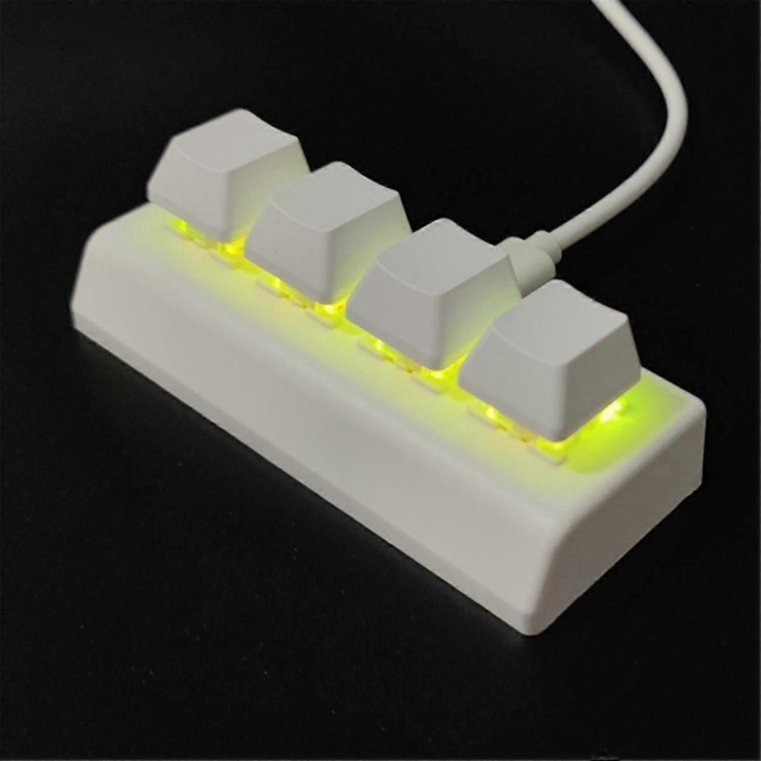 4 Keys Keypad Red Switch Ctrl C V Enter for Gaming Office, White A