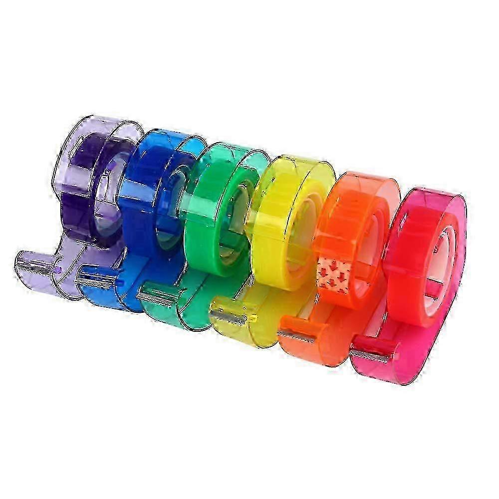 Tape Dispenser, Colored Tapes Included, for Arts, Home, School and Office Use, Pack of 6 (Random color)
