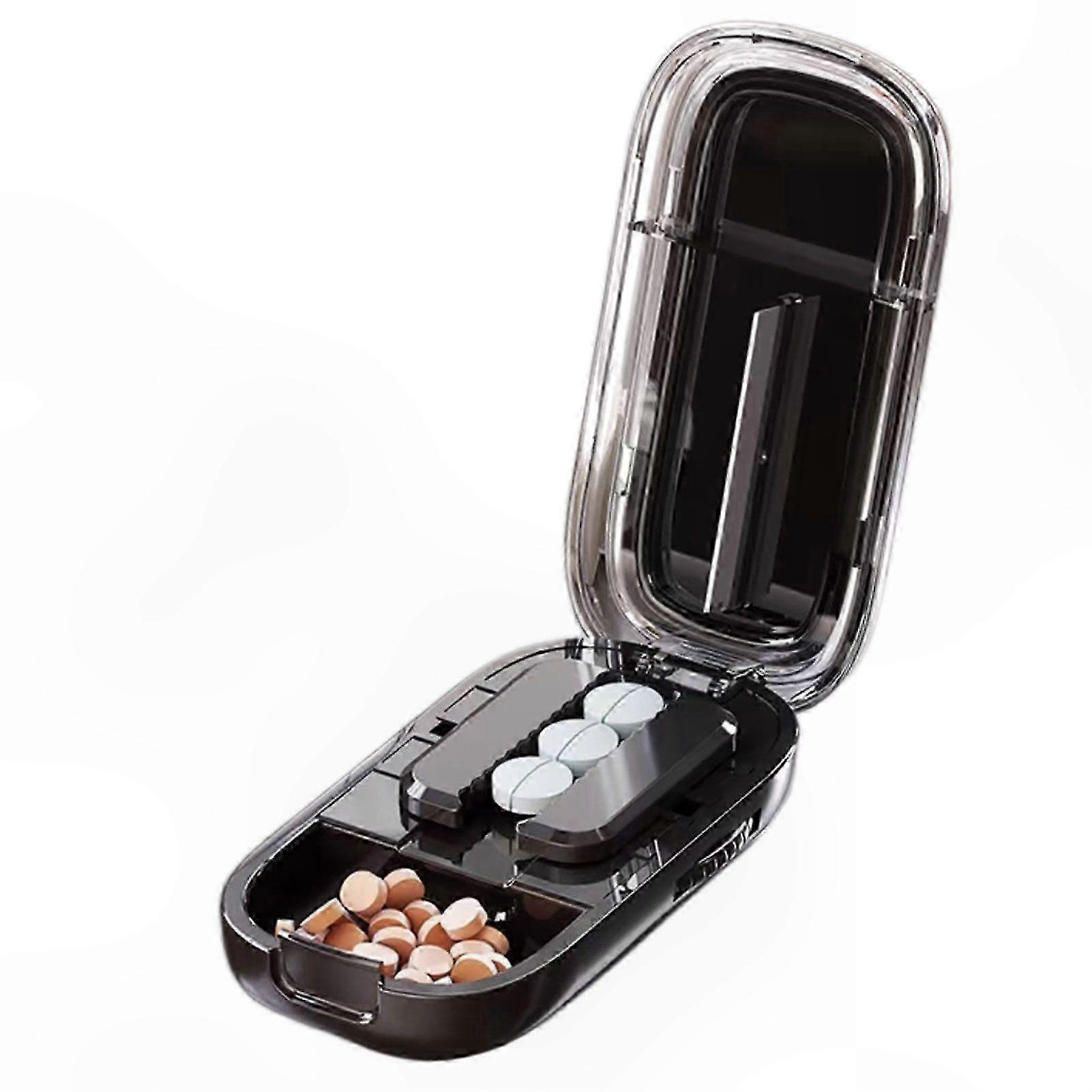 Precision Pill Splitter with Adjustable Tablet Cutter and Portable Pill Organizer