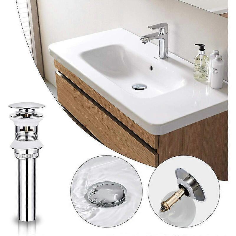Sink Pop Up Waste Plug with Overflow Zinc Alloy Universal Overflow Plug x27;Push