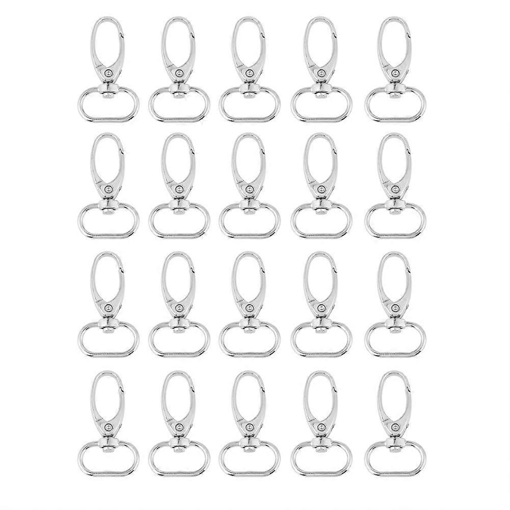 20Pcs Zinc Alloy Bag Clasps Swivel Trigger Clips Keychain Key Ring Hooks (20mm)