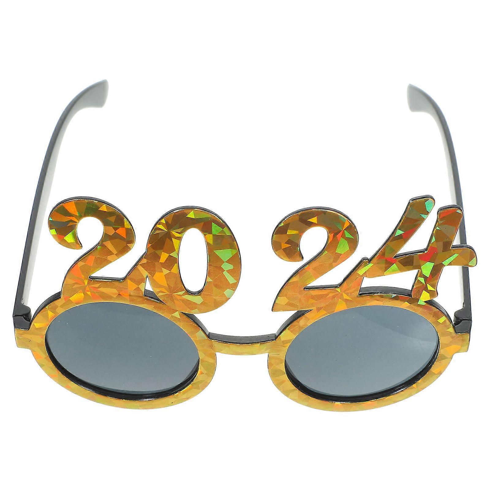 Decorative Sunglass New Year Party Eyeglass Square for Birthday Celebration Golden Abs with 1Pack