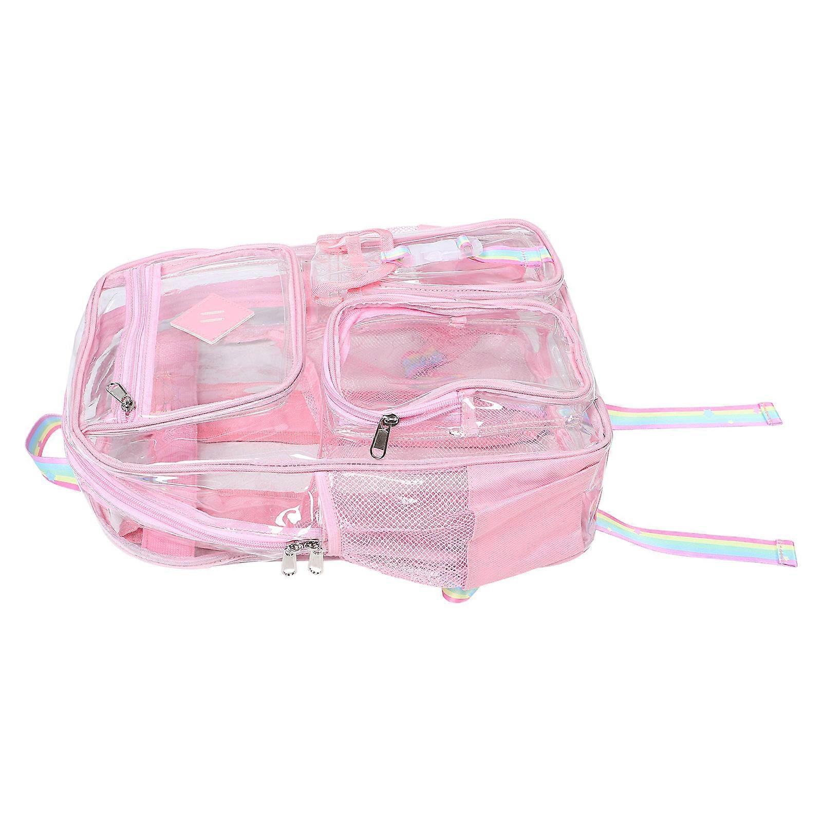 Transparent Clear Backpack for Storage with Front Pocket Lavender Color
