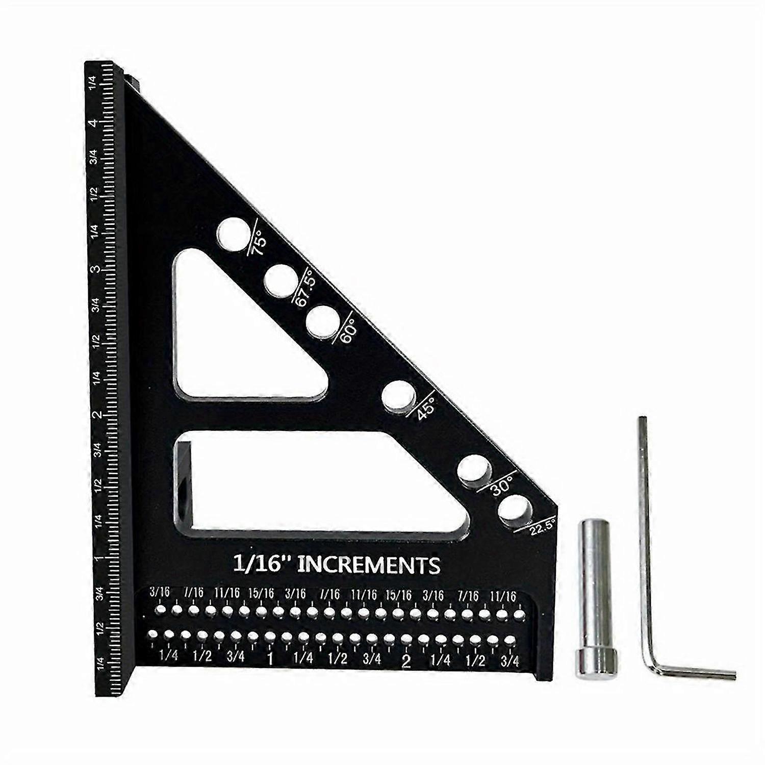 Miter Triangle Ruler - 3D Multi-Angle Woodworking Square Protractor A