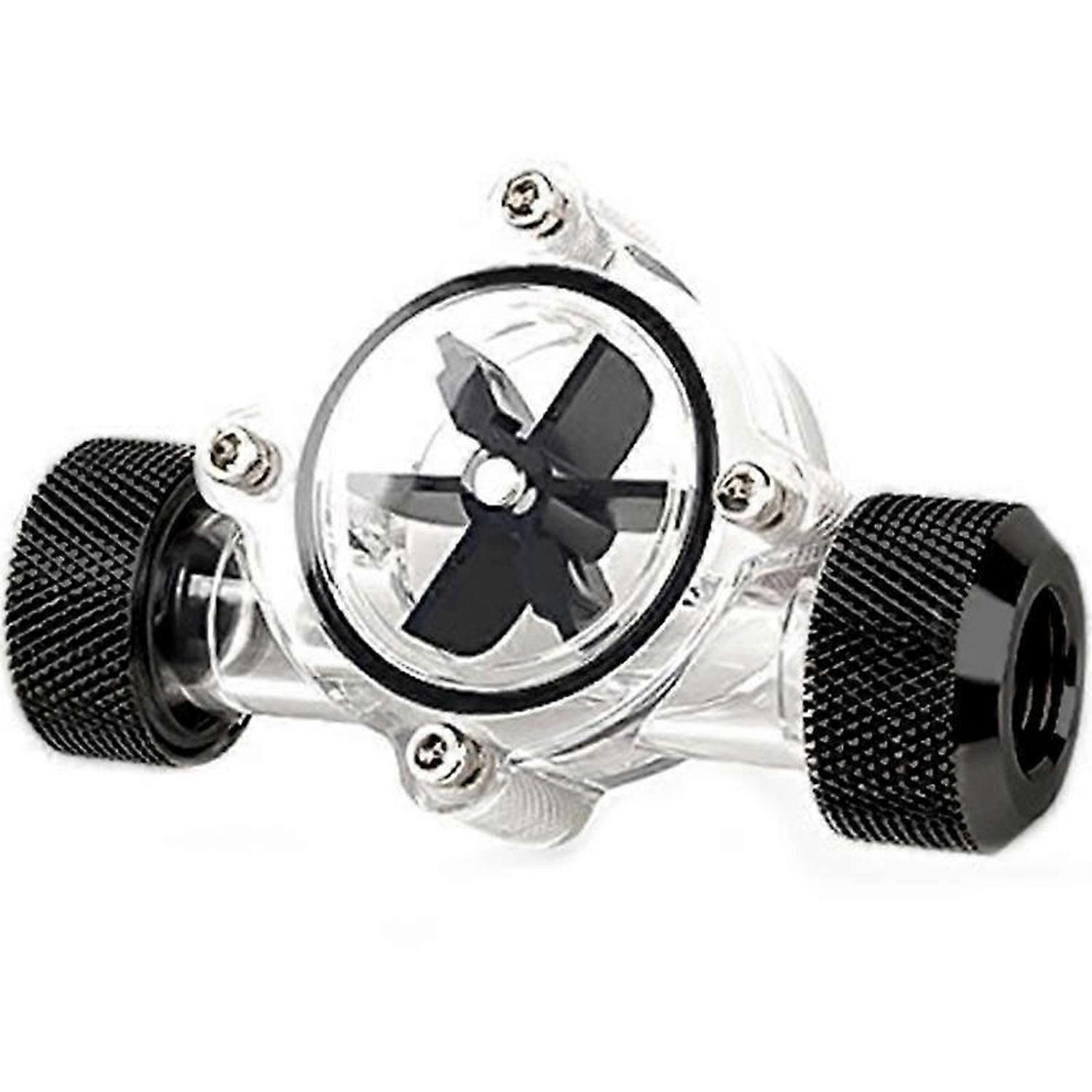 G1/4 Inch Flow Indicator,Clear Main Body,Black Blade,Matte Black Pc Computer Water Cooling System Fl