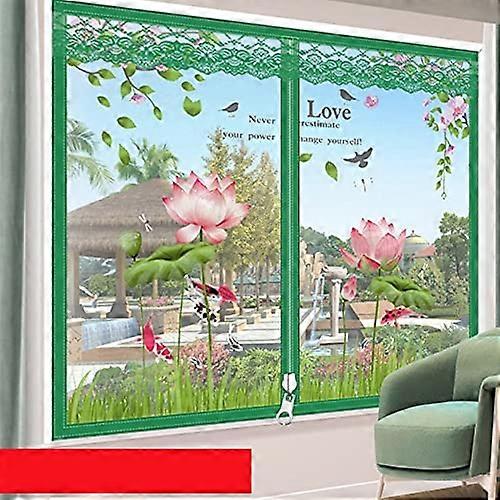 Mosquito Net Window Screen, SelfAdhesive, Zipper Opening, InvisibleE Model, W100Cm X H120Cm