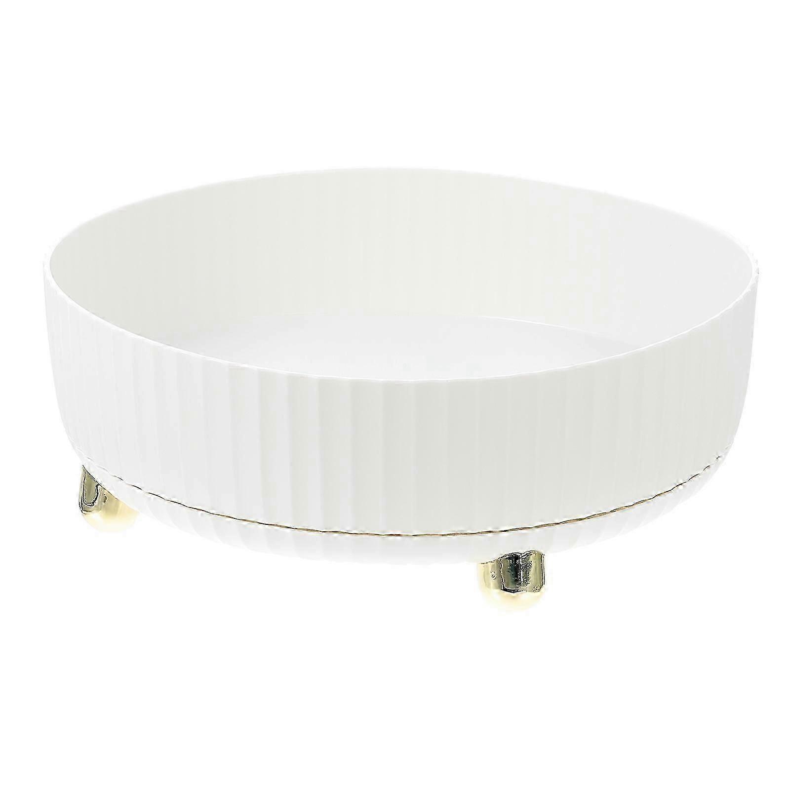 1Pc Rotating Spice Rack Kitchen Organizer 28X28X10CM White Storage Shelf