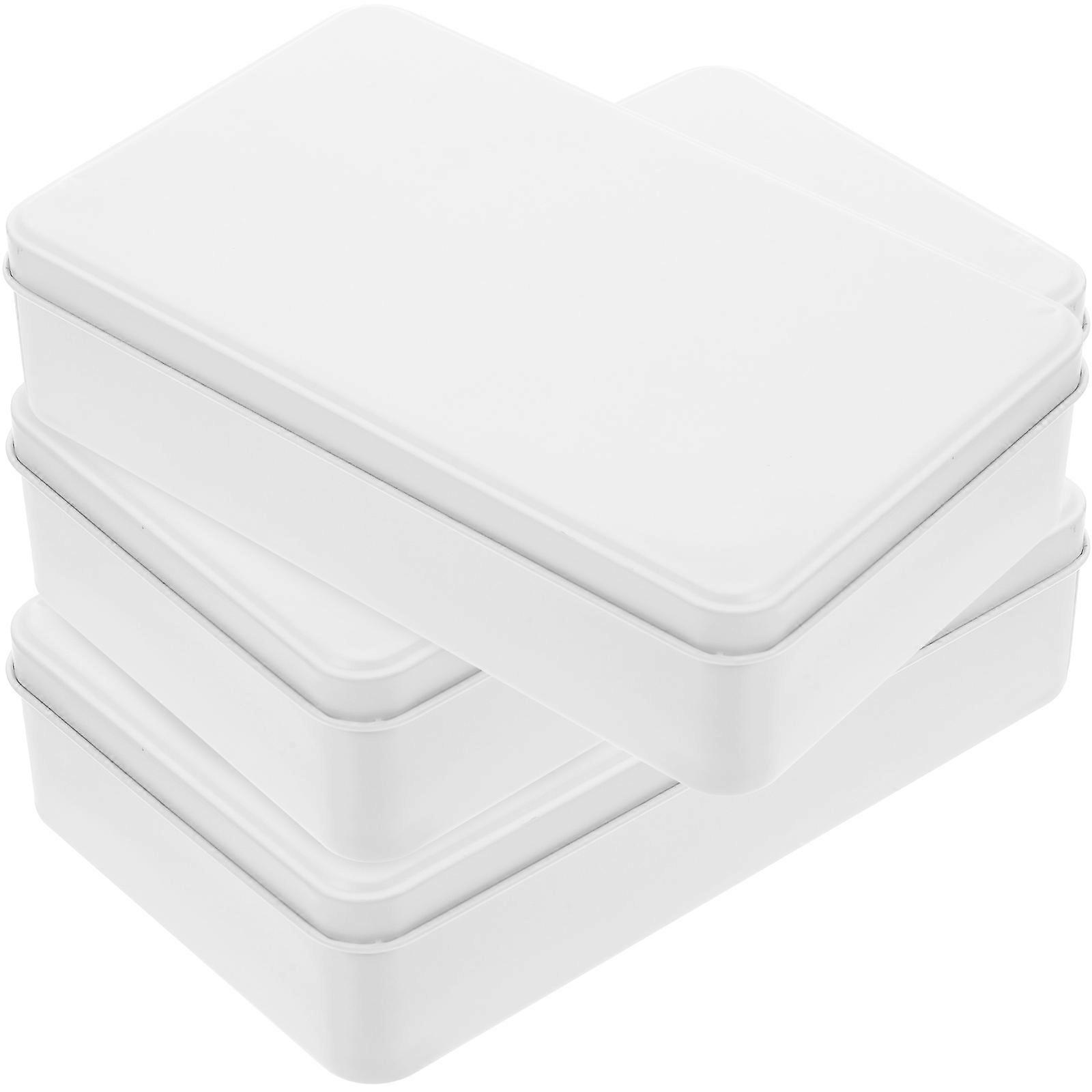 Small Tin Box with Lid Rectangle Tinplate Box for Storage 9Pcs Set