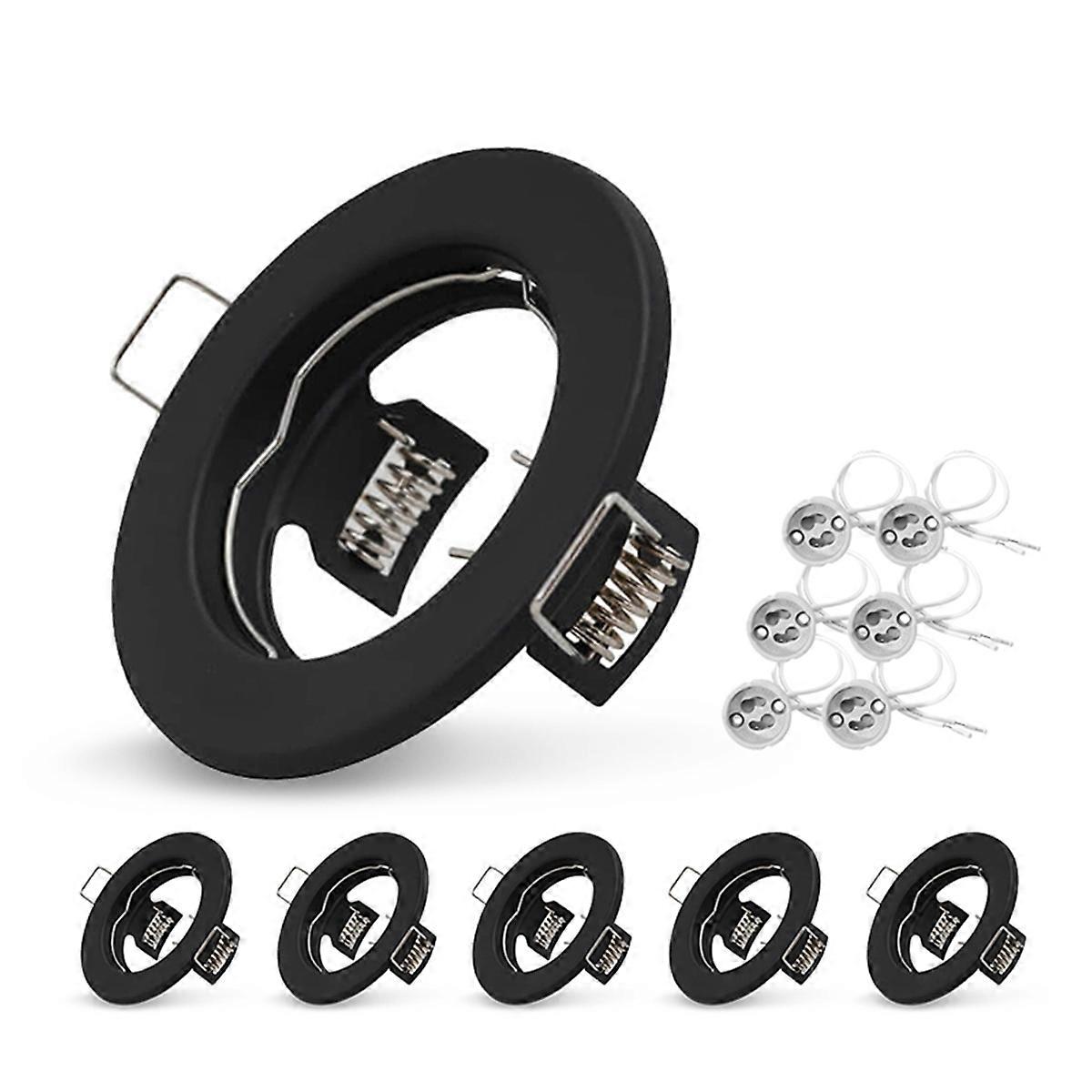 6pcs Down Light Frame Recessed LED Ceiling Fixtures Black