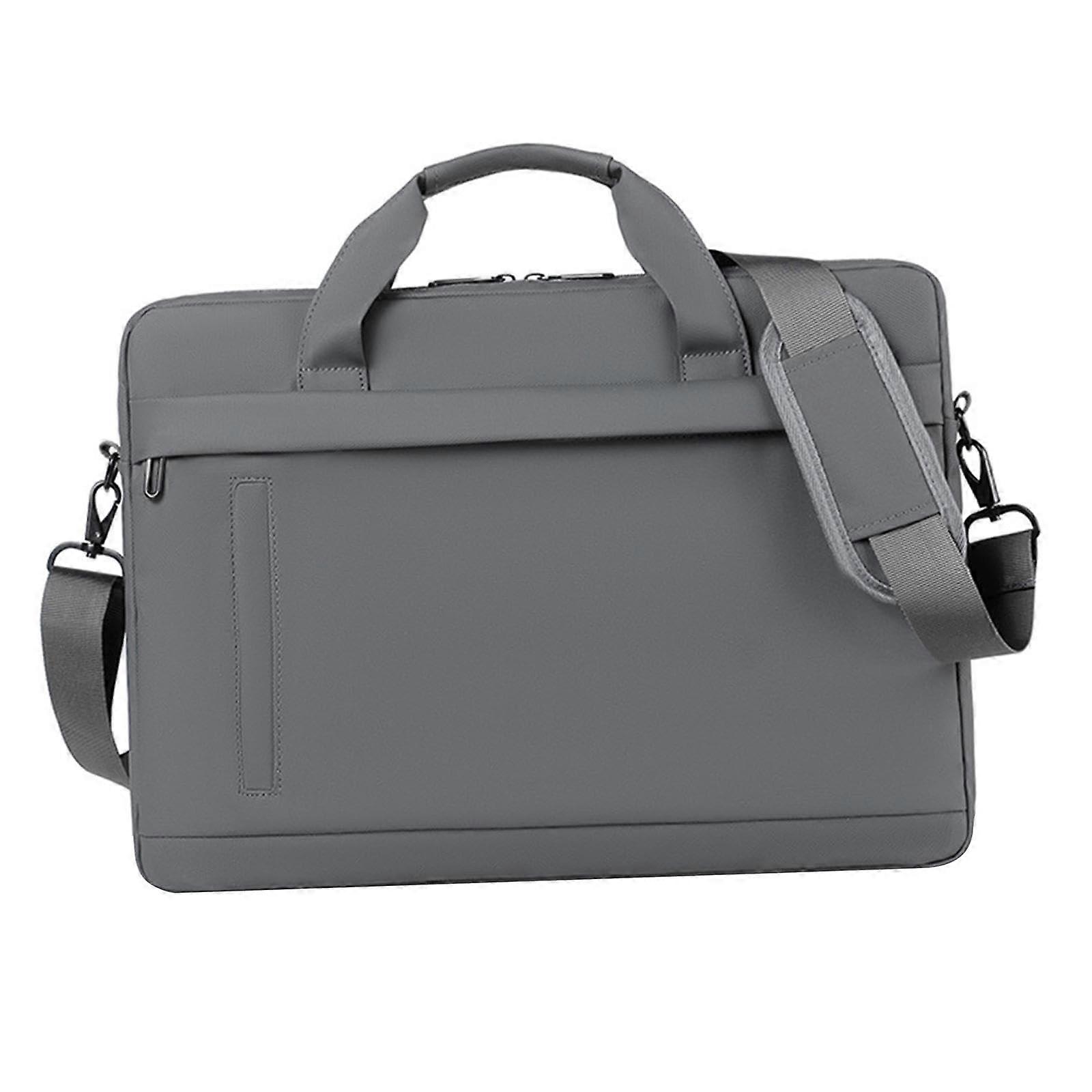 Laptop Briefcase Shockproof Carrying Bag With Adjustable Strap For College Travel Office Commuting Notebook Gray