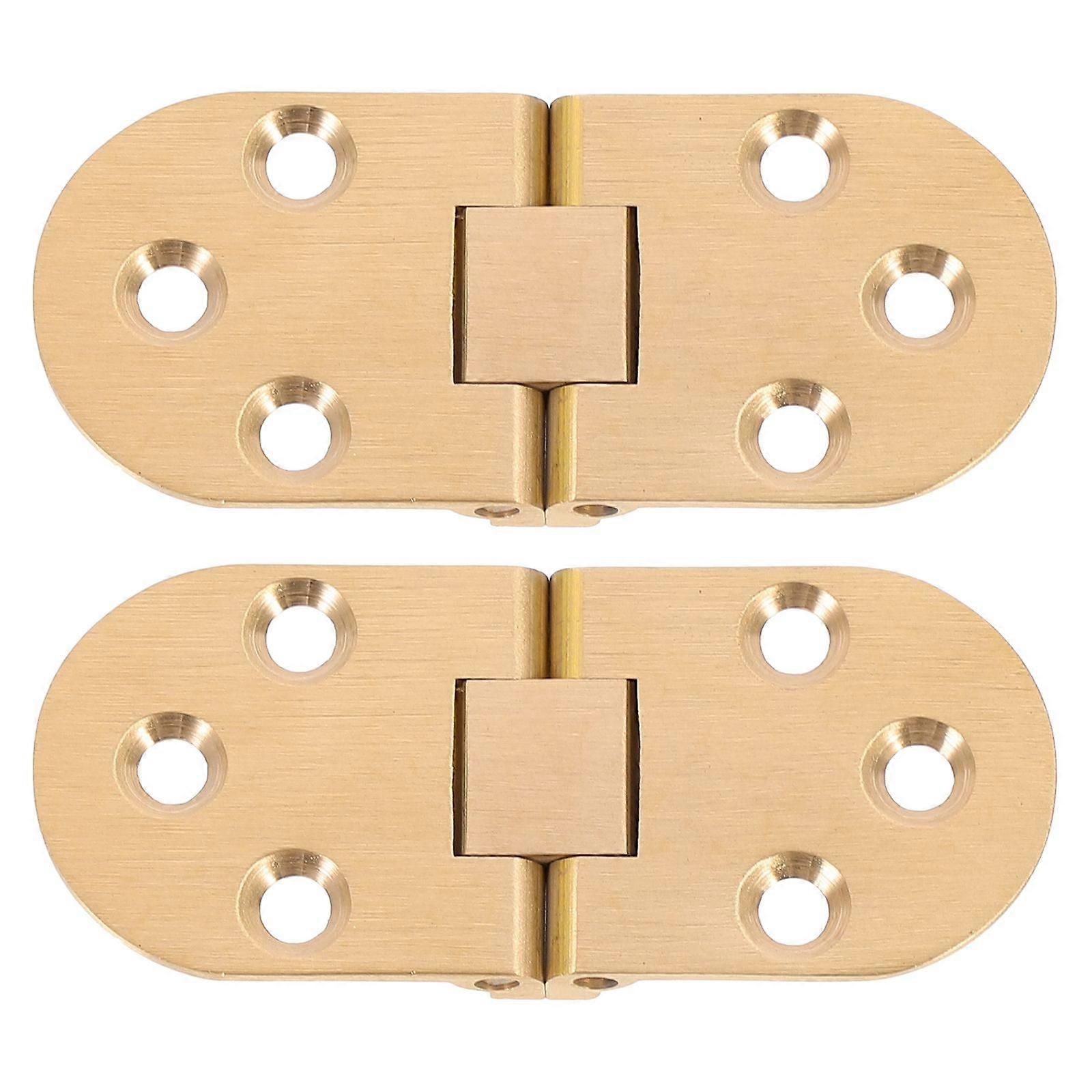 1 Set 2Pcs Practical Brass Flips Tops Hinges Folding Flips Hinges (Golden)
