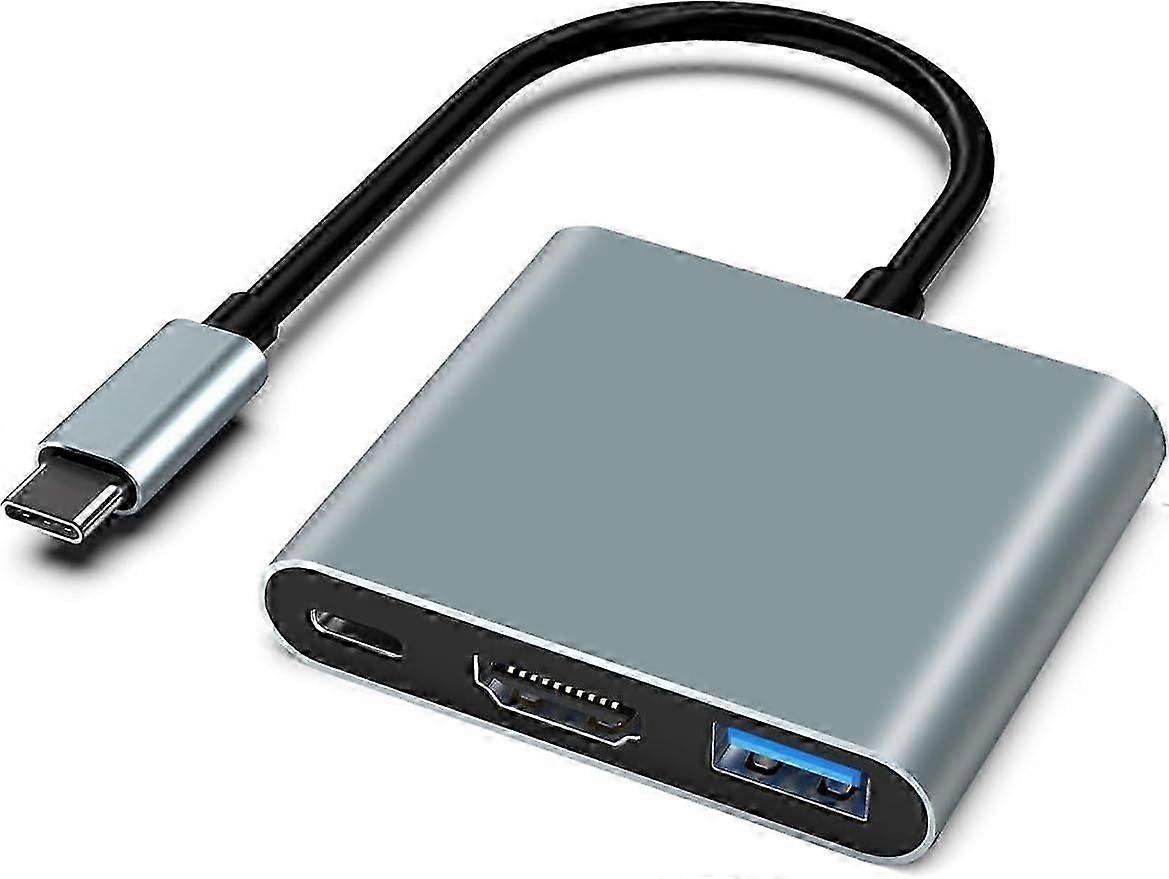 2025 Neuestes Modell USB C auf HDMI Adapter, 3-in-1 HDMI auf USBC Digital AV Multiport Adapter, USB Typ C Konver