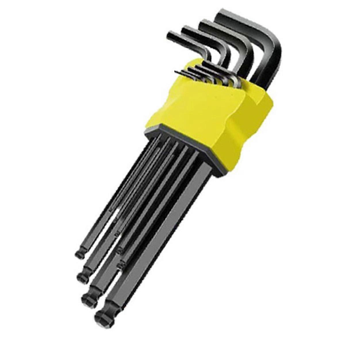 9pcs High-Strength Hex Wrench Screwdriver with Sleeve, Universal Torque, Long Metric - Ideal for Mot