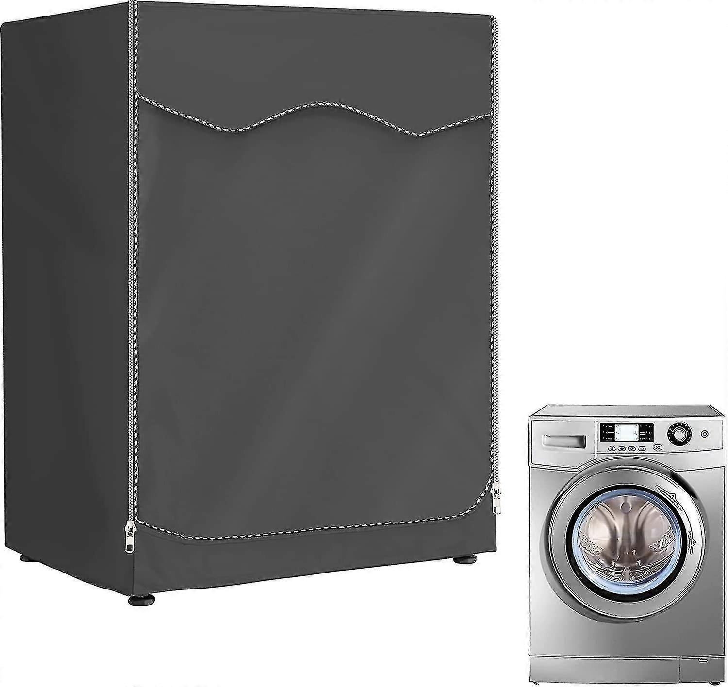 Housse de machine à laver et sèche-linge d’extérieur, housse de machine à laver étanche avec ouverture frontale (noir, 60 X 60 X 85 cm) L