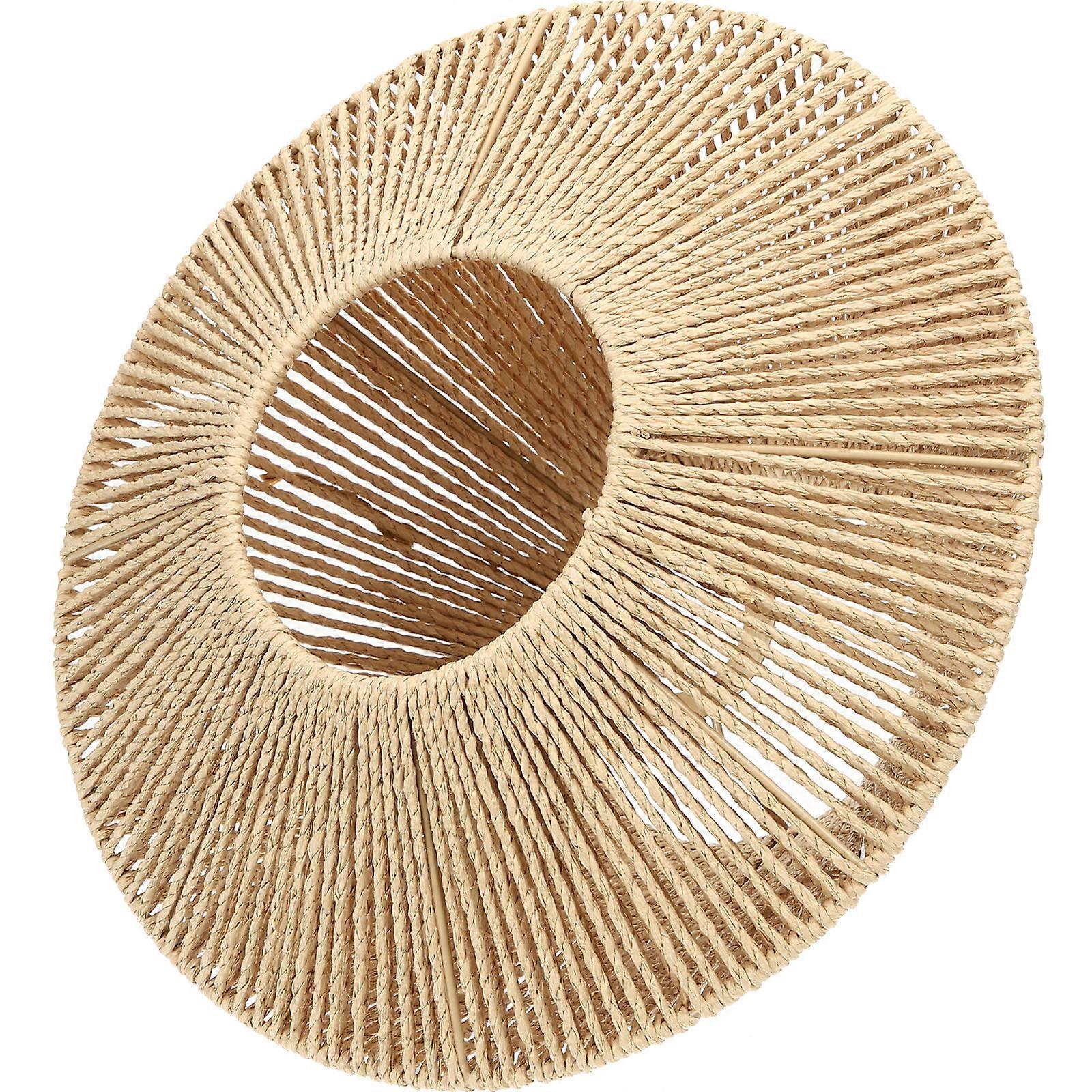 Woven Asian Lamp Shade Rustic Simple Style Lampshade For Homeowners Light Brown 1Pack Decorative Diffuse Lighting