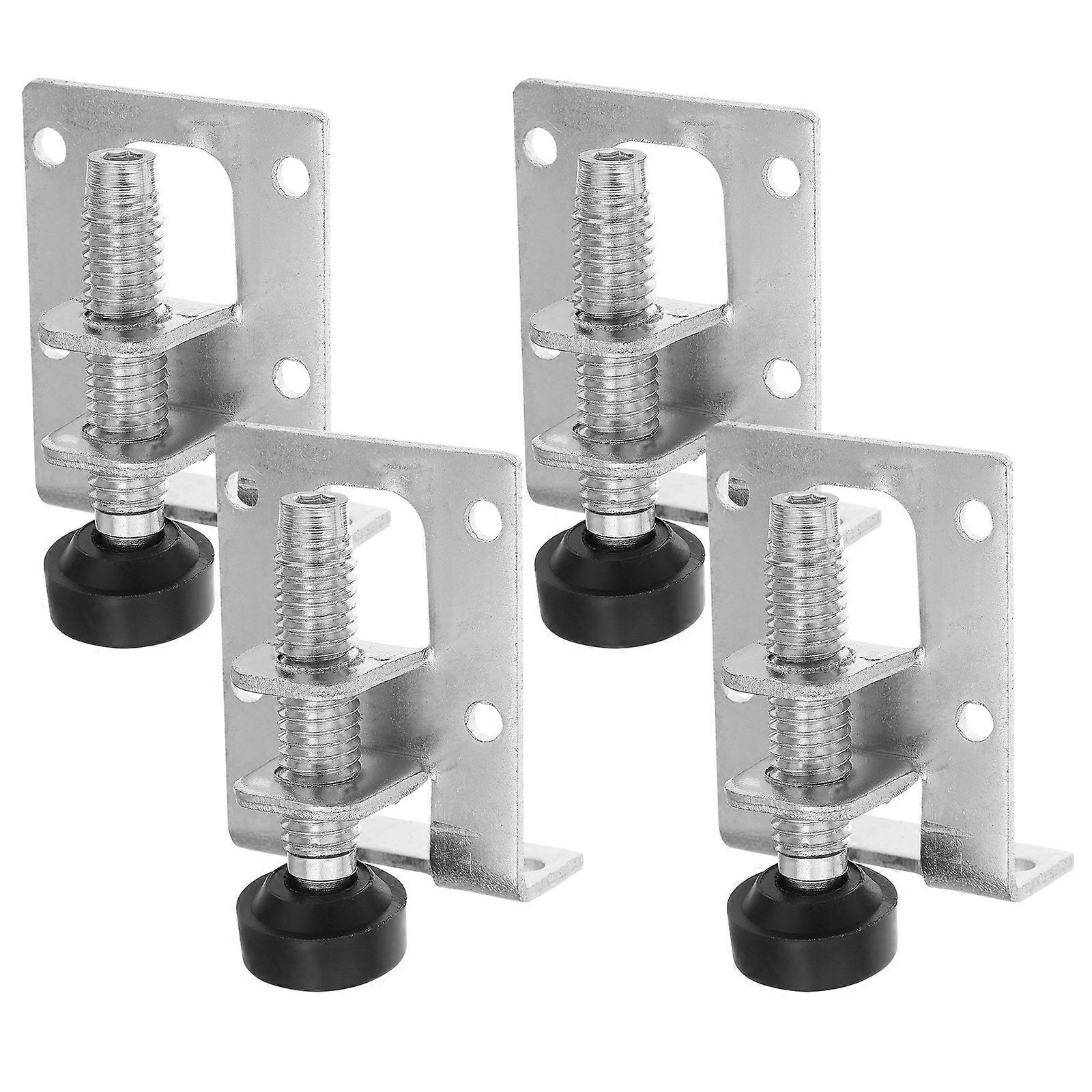 Height Adjustable Leveling Feet 4Pcs For Cabinet And Workbench Stabilization Silver Finish