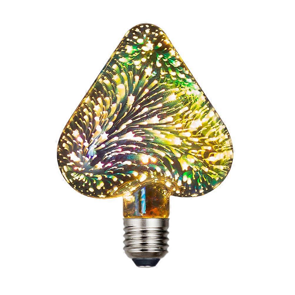 Heart-Shaped LED Bulb for Party Decoration 2Pcs Colorful 3D Glass Lights