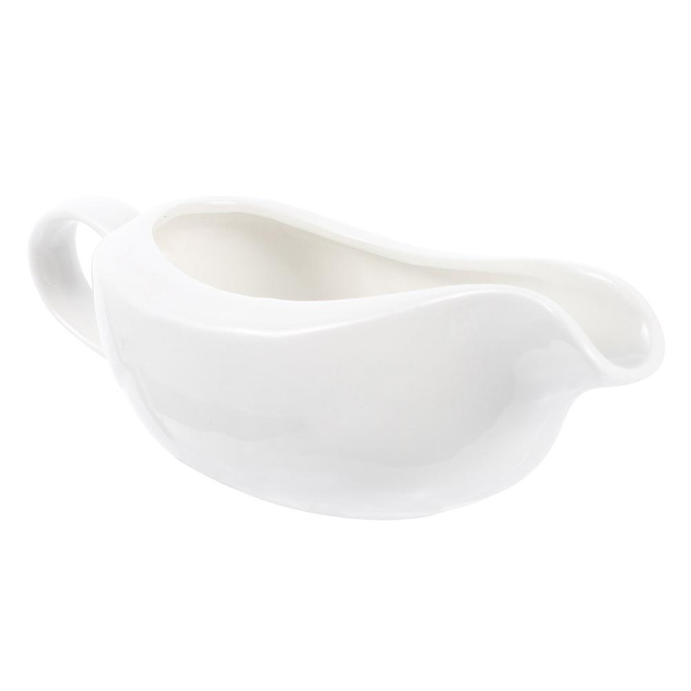 Sauce Holder Handled Milk Jug for Hotels White Ceramic Material Storing Sauces 1Pack